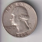 1962-P WASHINGTON QUARTER 25¢ PHILADELPHIA 90% SILVER COIN UNITED STATES MINT