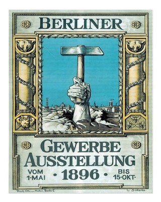 Vintage 1896 Berlin Exhibition Poster Wall Art Print Premium Quality