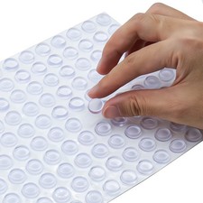 Clear Furniture Bumpers, 250pcs Adhesive Pads, PU Cabinet Door Stoppers, Drawers