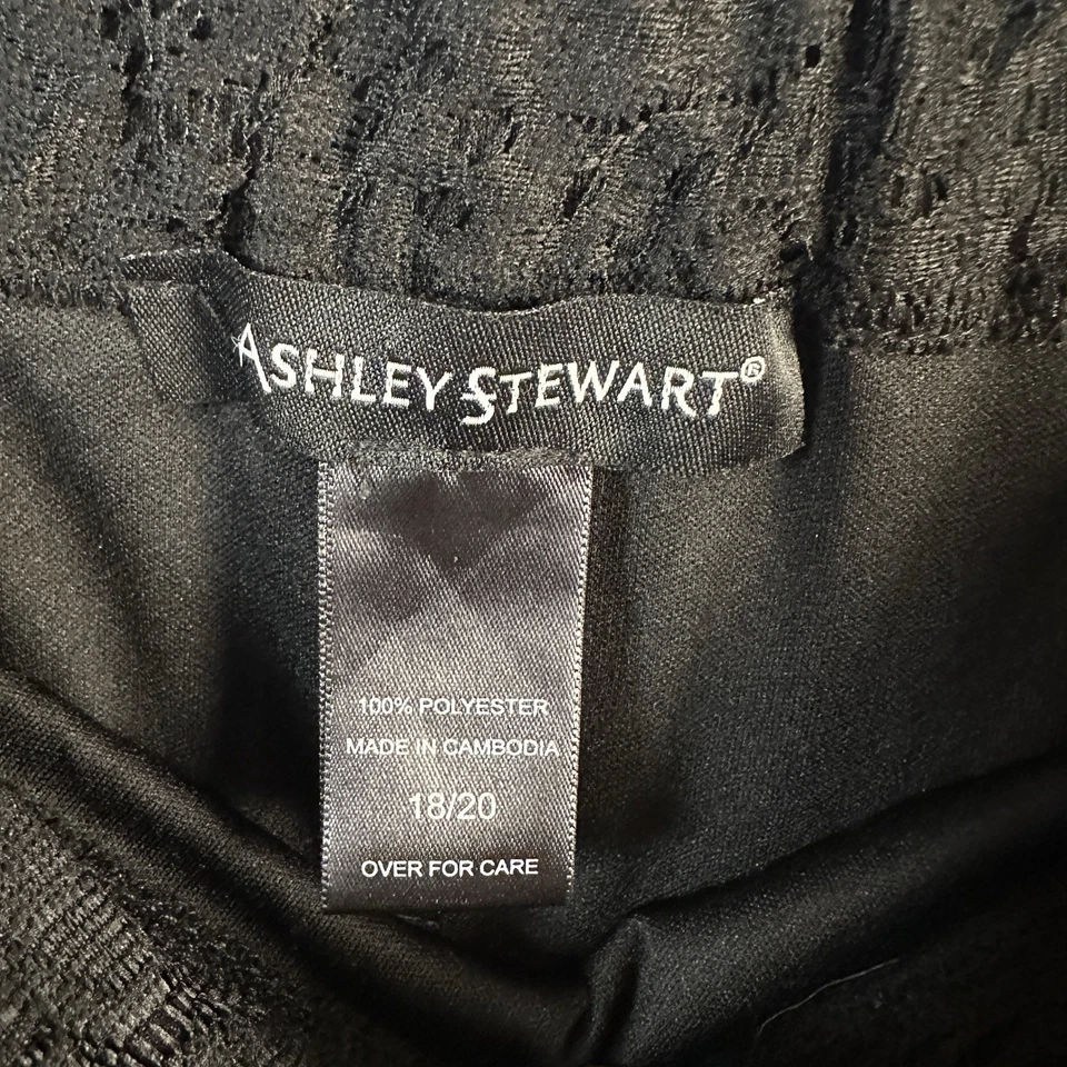 Falda Larga Ashley Stewart Para Mujer 18/20 Negra Campana Parte Inferior Encaje Forrada Boho Maxi Foto 3 de 4