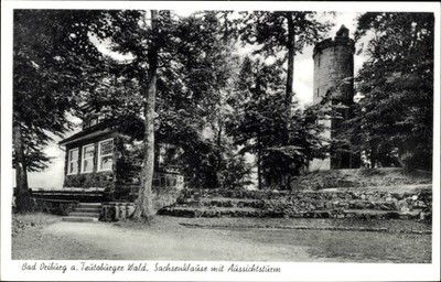 Ak Bad Driburg in Westfalen, Sachsenklause mit Aussichtsturm - 4969617