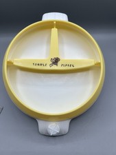 VINTAGE Tommee Tippee Baby Toddler Hot Plate Dinner Suction Base Yellow