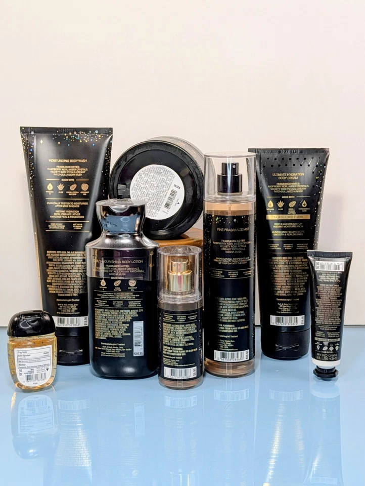 Set de regalo de 8 piezas INTO THE NIGHT baño y cuerpo funciona fragancia niebla mantequilla crema de lavado Foto 3 de 4