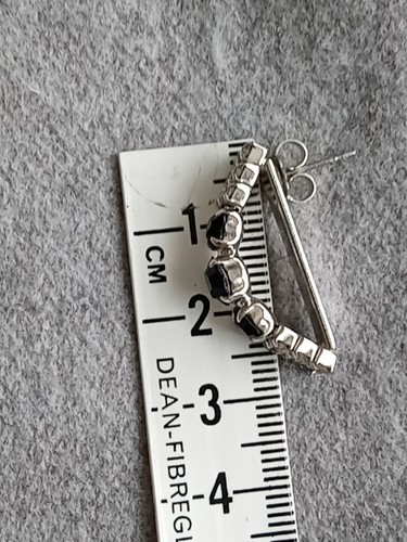Earrings, Diamante With Black Glass Stones. - Picture 6 of 10