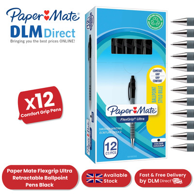 PAPERMATE FLEXGRIP KUGELSCHREIBER MEDIUM SCHWARZ - 12ER-PACK