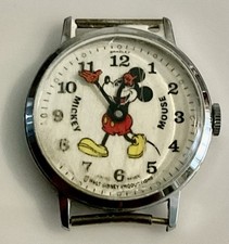 Vintage Disney Mickey Mouse Pie Eyed Swiss Watch 47 Untested NEL1146 .