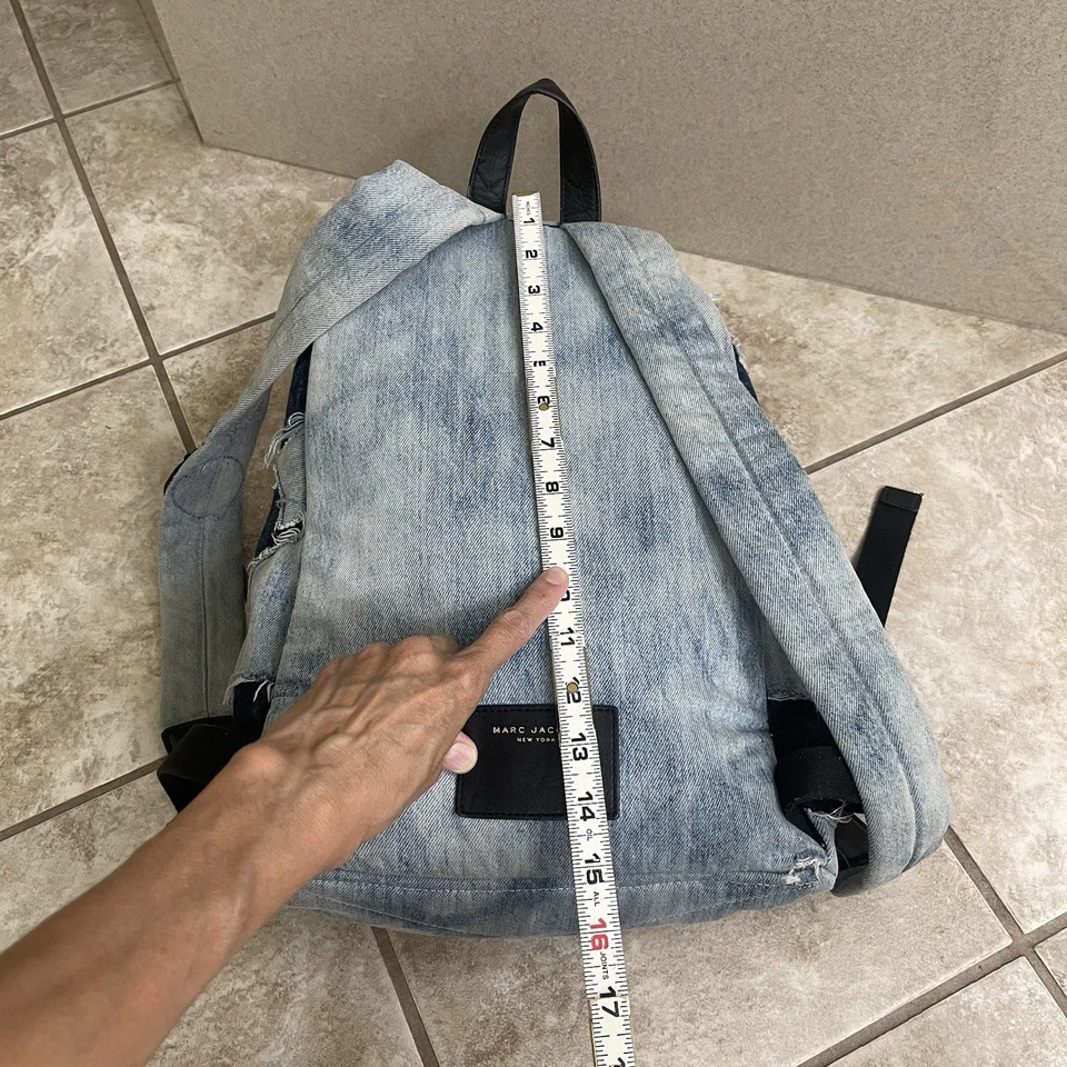 Mochila Marc Jacobs Unisex Azul Denim Motociclista Retazos Hombro Paraíso ¡¡RARA!!! Foto 3 de 4