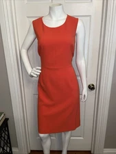 Preston & York Orange Sleeveless Sheath Dress Career Office Cocktail Date Sz 16