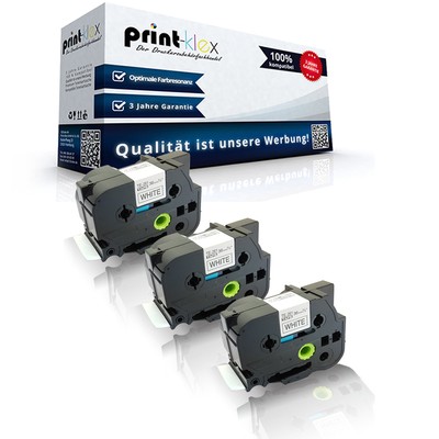 3x Premium kompatible Schriftbänder für Brother TZE261 36mm x 8m Kassette -Easy 