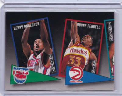 1992-93 SkyBox #ST4 Kenny Anderson / Duane Ferrell School Ties Nets/Hawks IDWN