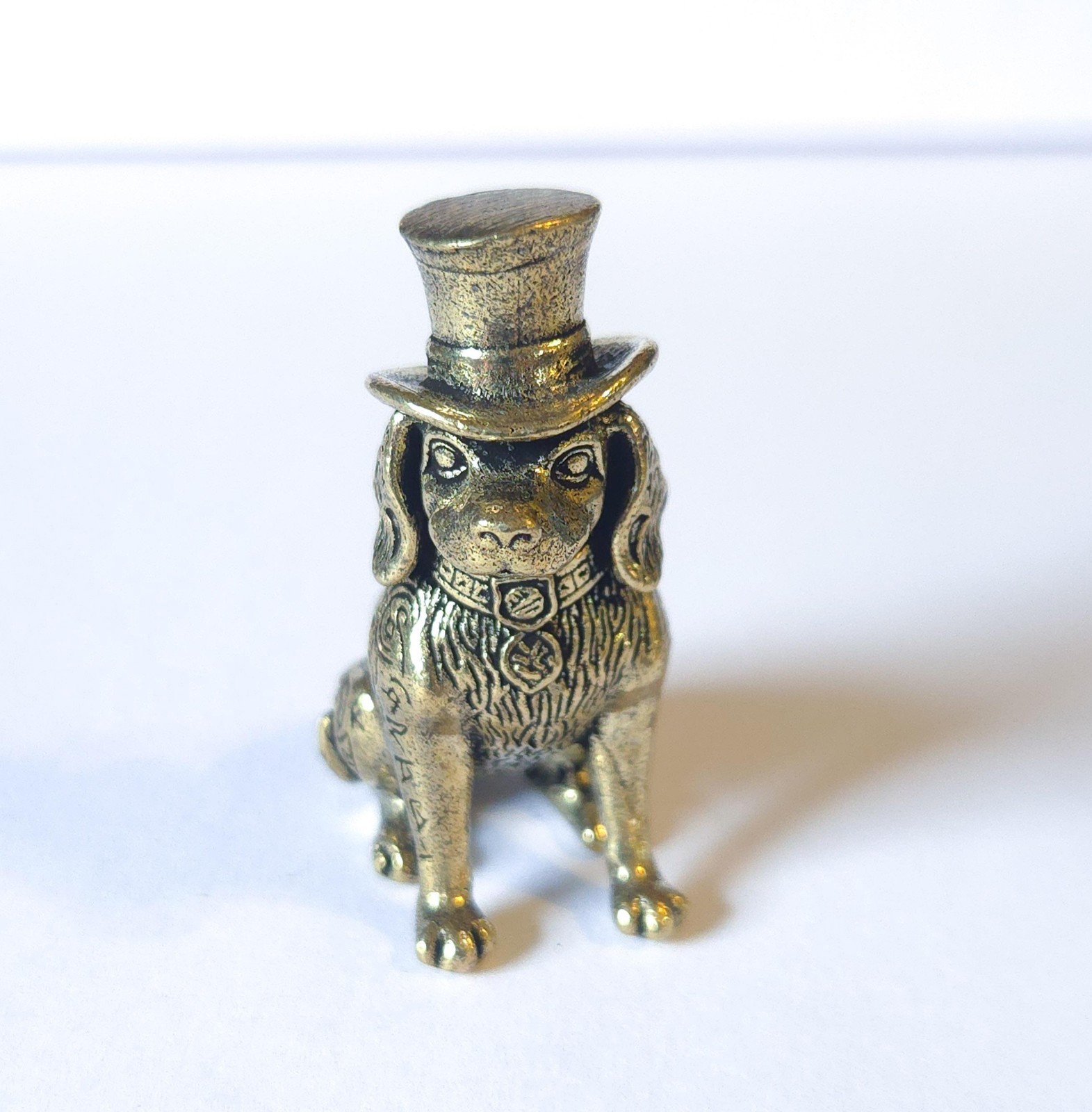 Vintage Miniature Brass Dog Figurine