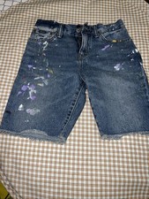 Polo Ralph Lauren Boys Size 12 Denim Paint Splatter Shorts Sullivan Slim