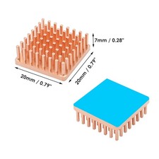 Pure Copper Heatsink for PCB SSD Chip Raspberry Pi cooling 20x20x7mm