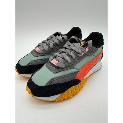 Puma 395152-01 Womens Size 6 Sneakers Green Orange Gray New