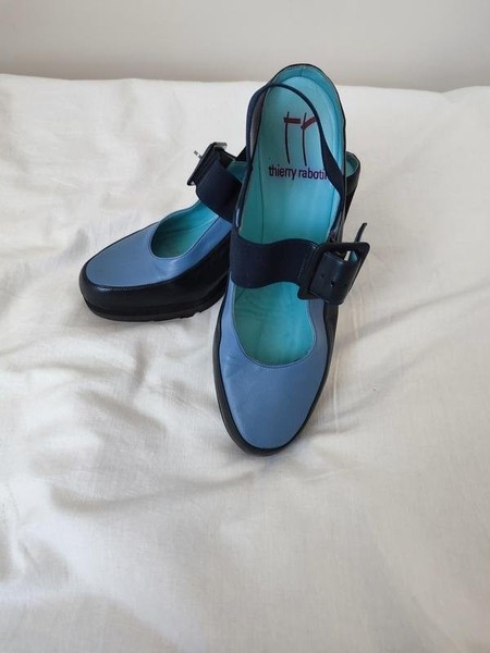 Women Thierry Rabotin Heels Blue Leather 37.5