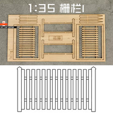 1:35 Scale Diy Wooden Fence Assembled Model Rails Scene Materials for Diy Milita