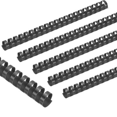 50 Pcs 22mm (7/8'') Plastic Binding Combs 190 Sheet Capacity 21 Rings Black