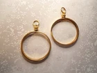 2 Goldplated 33mm Coin Bezel Coin Holder fits 1 oz Gold Eagle 1 oz Gold Buffalo