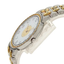 Hermes Wristwatch Sellier Stainless Steel GP Quartz White Dial Date Men's