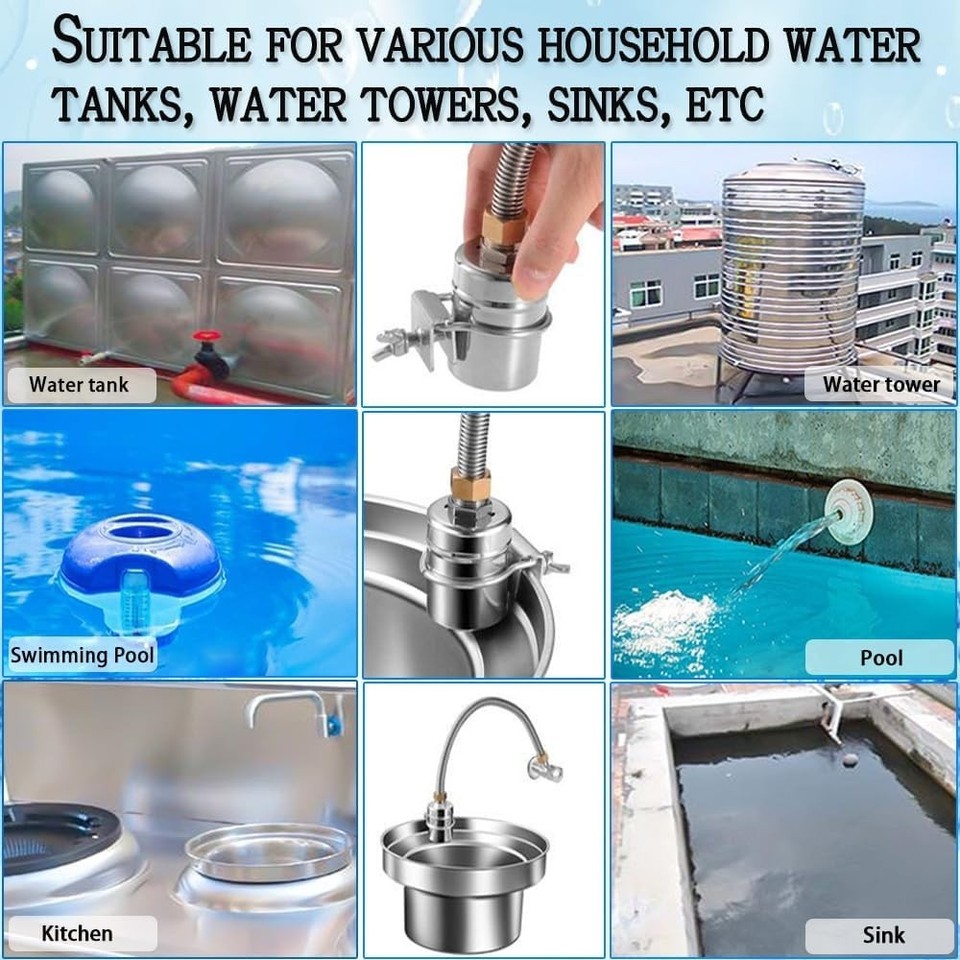 304 Stainless Steel Automatic Float Valve 1/2' to 3/4' - Water Control ...
