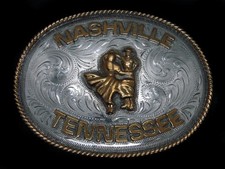 TA07116 VINTAGE 1970s  NASHVILLE TN SQUARE DANCING  WESTERN  COWBOY BUCKLE