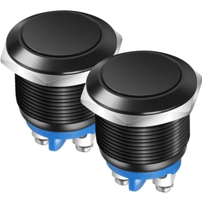 Drucktastenschalter, , , 3A, 12V-250V, Alu, 22mm, 2 Stück