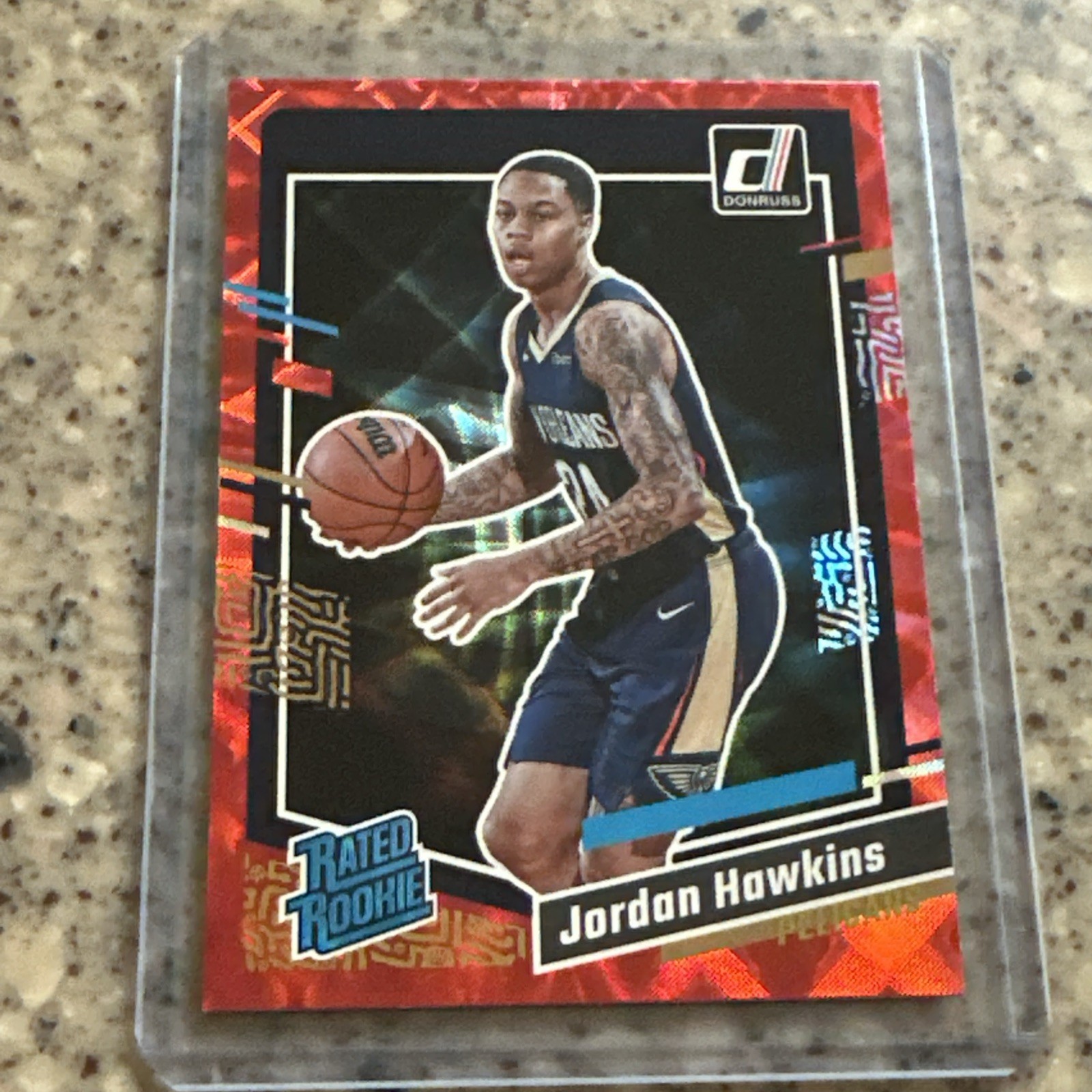 Jordan Hawkins 2023-24 Donruss RED INTERNATIONAL #219 Pelicans RATED ROOKIE