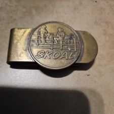 Vintage SKOAL Smokeless Tobacco Company Brass Money Clip-FAST SHIPPING 