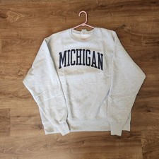 Champion Reverse Weave Michigan Sweatshirt Mens XL Gray Crewneck Fleece