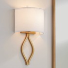 Modern Wall Light Sconce Warm Brass 19 1/2" Fixture Half Moon Shade for Bedroom