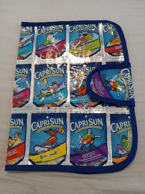 Recycled Capri Sun Cooler Pouch Two Pocket Folder Closure Reusable