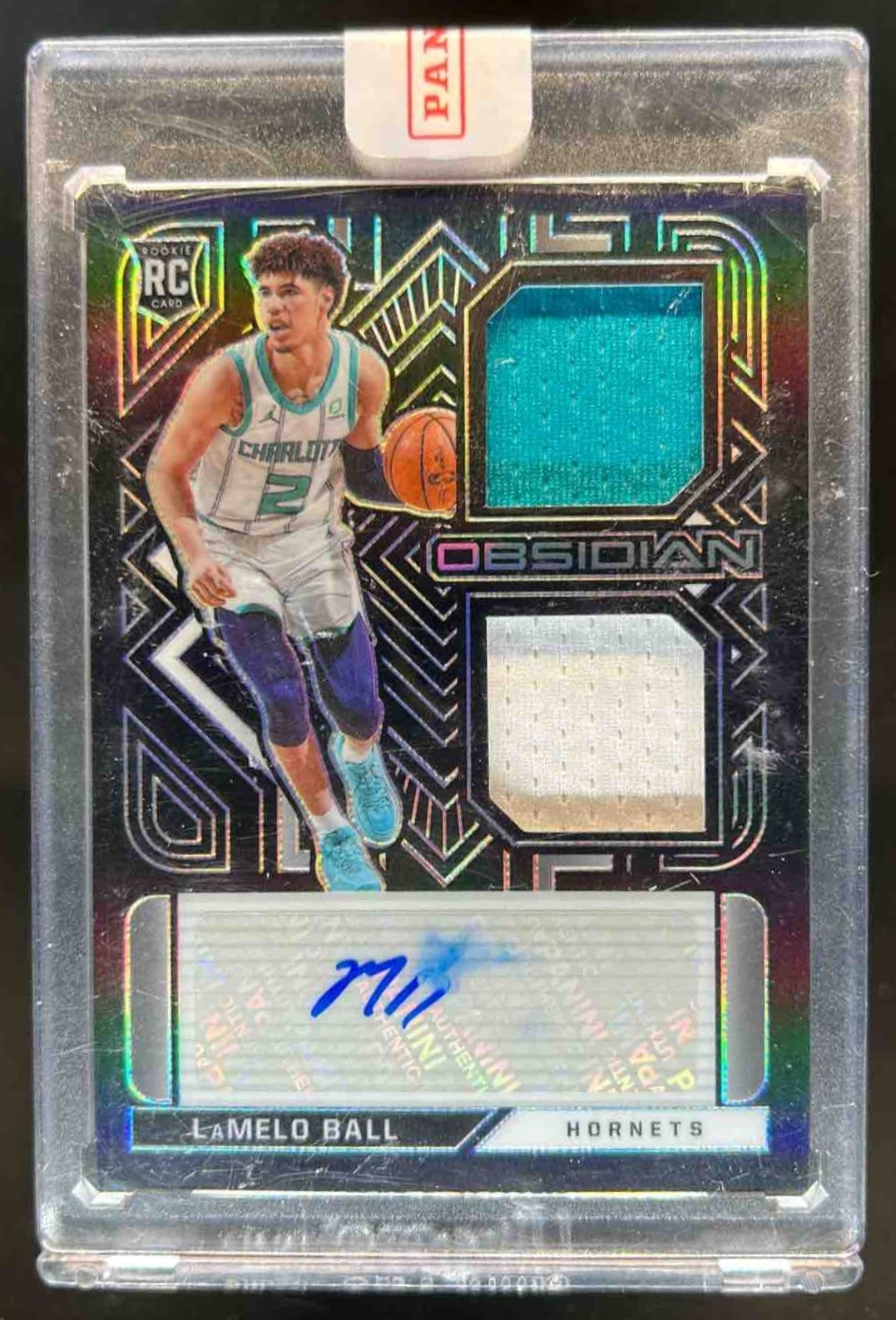 2020-21 Obsidian LaMelo Ball Rookie Jersey Ink RC Auto #44/49 Hornets