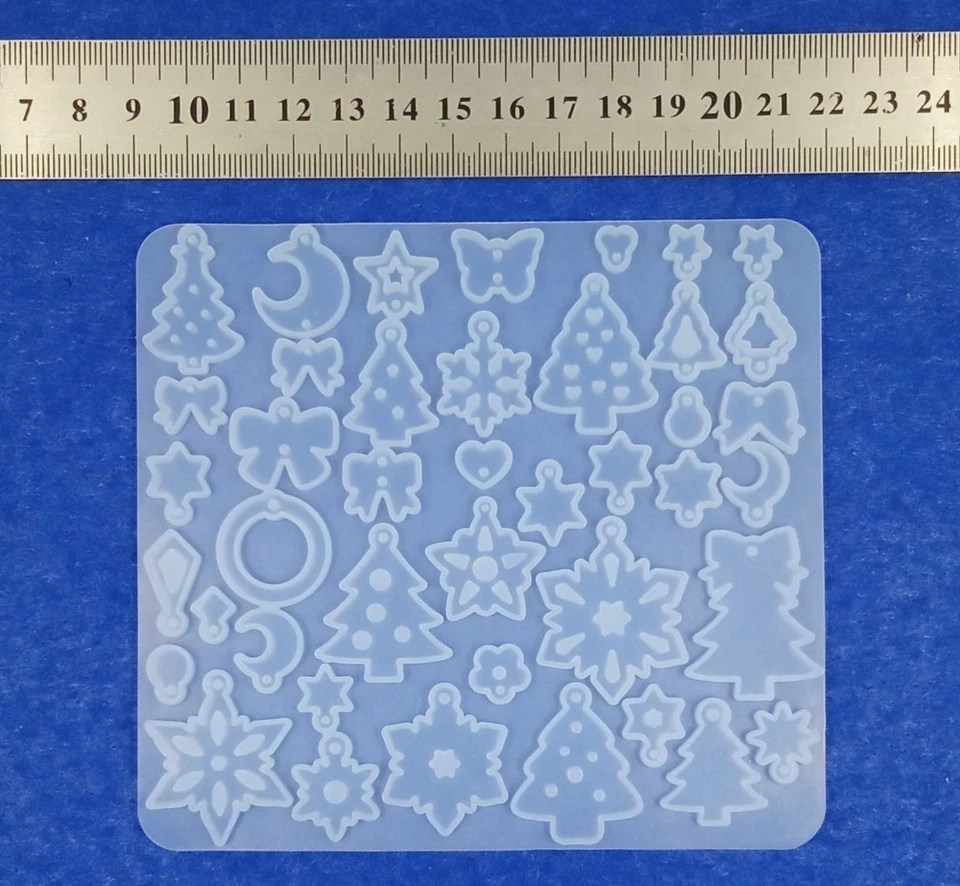 1pz stampo silicone resina fai da te tema natale alberi di natale 120x129mm - Immagine 2 di 2