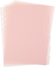 Image of 6 Pcs A5 Binder Dividers, 6 Holes Clear Binder Divider Index with Tabs