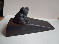 ANTIQUE CAST IRON DOOR WEDGE- 6" X 2 1/4" X 3" high