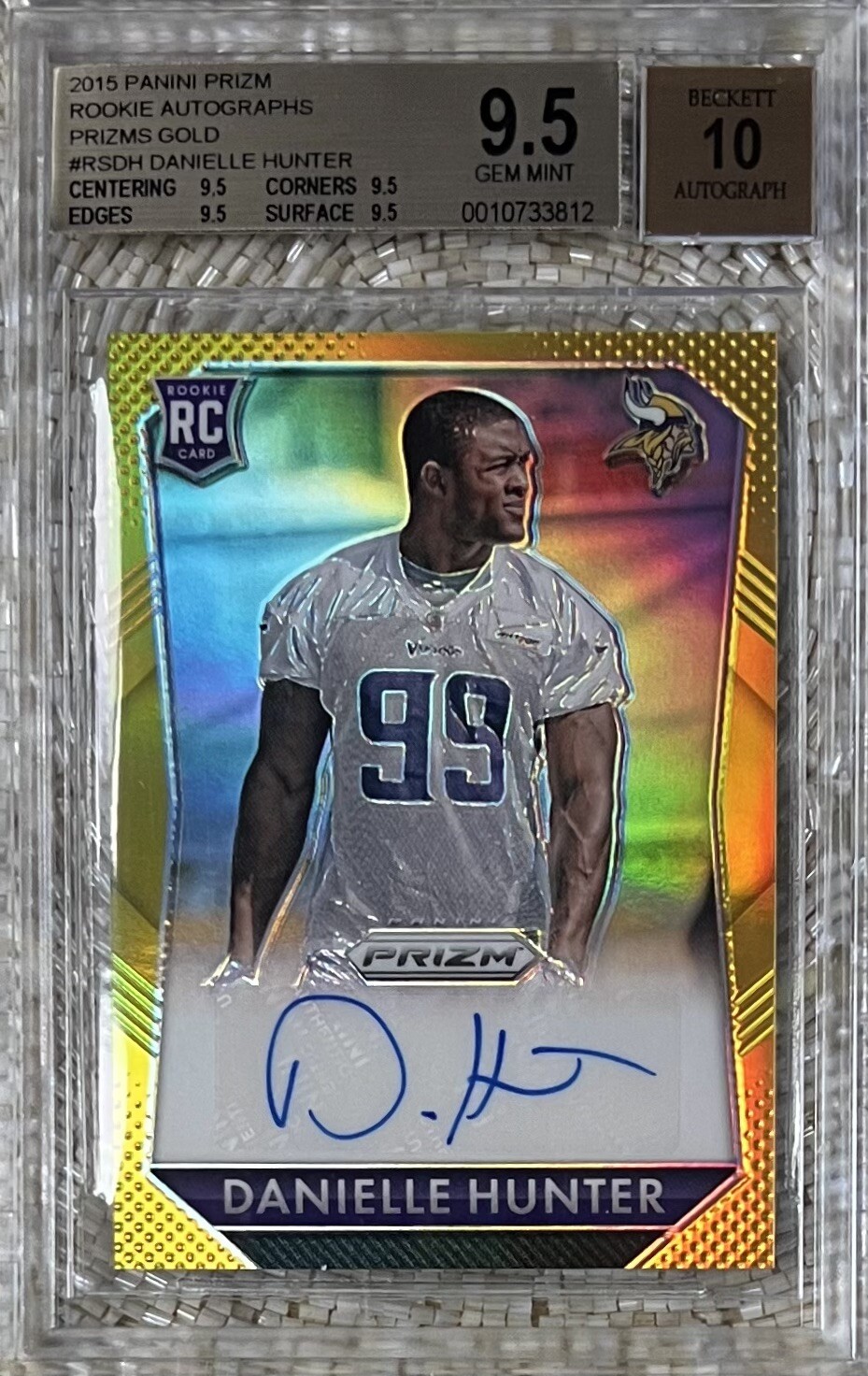 2015 PANINI PRIZM GOLD AUTO /10 DANIELLE HUNTER RC BGS 9.5/10 POP 1