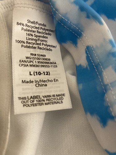 2 Piece Swimsuit Wonder Nation Girls NWOT L (10-12) Tie Dyed Top/ Solid Bottom - Picture 6 of 13