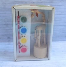 Wood Animal Push Puppet - Giraffe - Paint Your Own - Novelty Dancing Toy Wakouwa