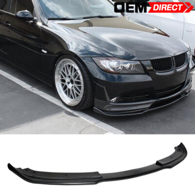 Fits 06-08 BMW E90 E91 3 Series Pre Lci H Style Unpainted Front Bumper Lip - PU