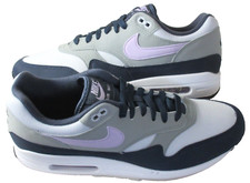 Nike Men's Air Max 1 Running Training Shoes Football Grey Lilac Purple Size 9.5