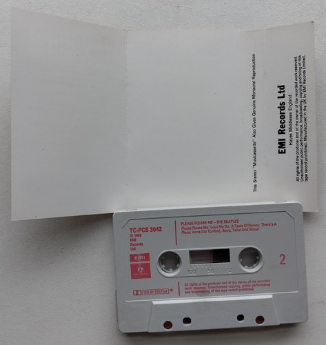 THE BEATLES - PLEASE PLEASE ME (EMI TCPCS3042) 1980s UK CASSETTE TAPE RED PRINT - Picture 3 of 3