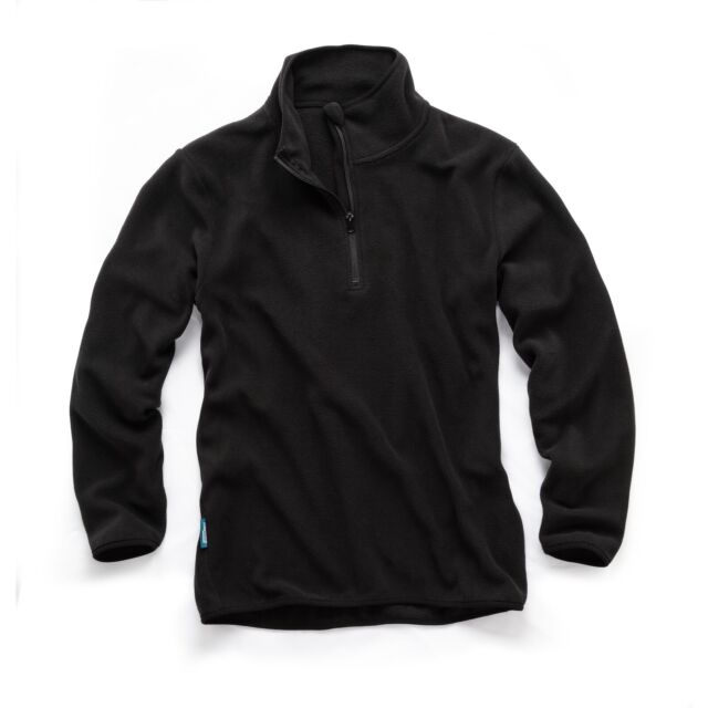 Tough Grit Lightweight Fleece Jumper Black - 1/4 Zip Sweatshirt M - XL Tough Grit Lightweight Fleece Jumper Black - 1/4 Zip Sweatshirt M - XL