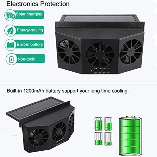 Solar Powered Car Cooling Fan Cooler Auto Window Air Vent Exhaust Ventilation AU - Picture 6 of 11