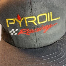 Vintage PYROIL Racing Black Made in USA Cap Nascar