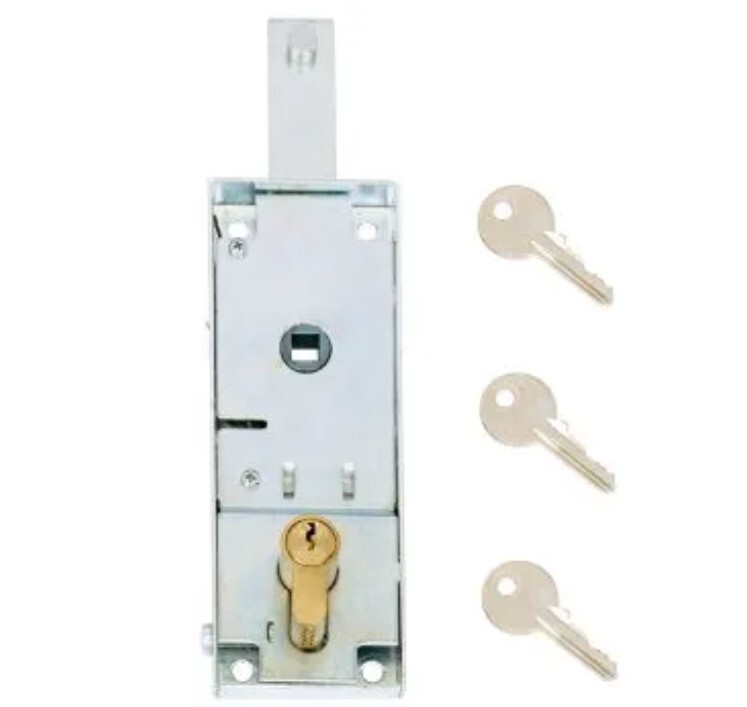 SACAR - SERRATURA BASCULANTE DA APPLICARE PER SERRANDE - CILINDRO A PROFILO E...