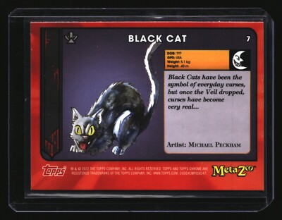 MetaZoo BLACK CAT #7 (2022 Topps Chrome Base) NM/Near Mint | eBay