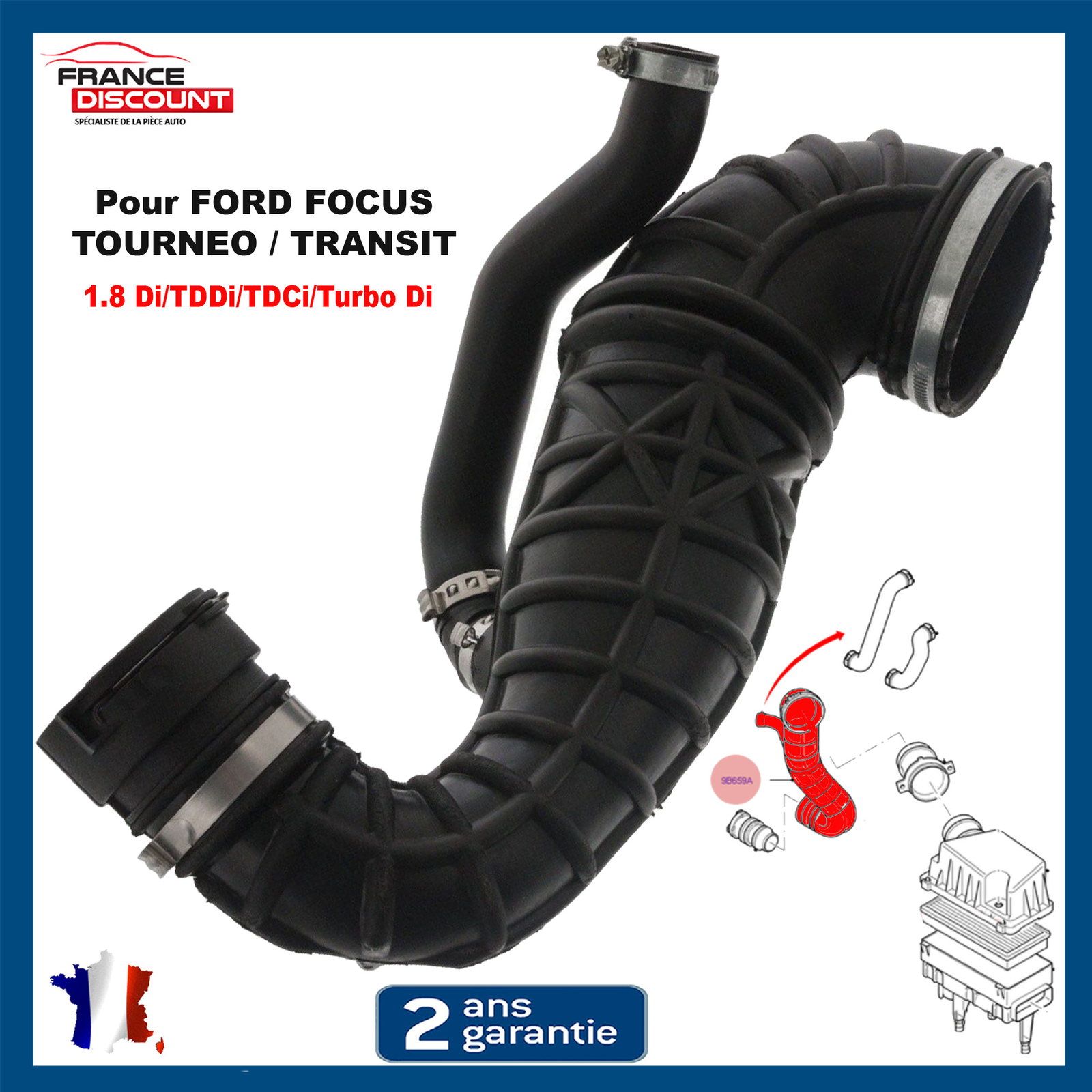 Supprimer la perte de puissance avec cette durite d'air Ford Focus 1.8 TDCi