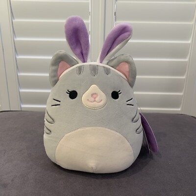 Squishmallow Tally The Grey Cat With Bunny Ears Easter 2024