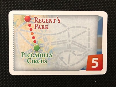 Ticket To Ride London| Regent's Park - Piccadilly Circus Ticket Destination Card