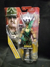 SGT SLAUGHTER SIGNED WWE ACTION FIGURE REGLUED BUBBLE #